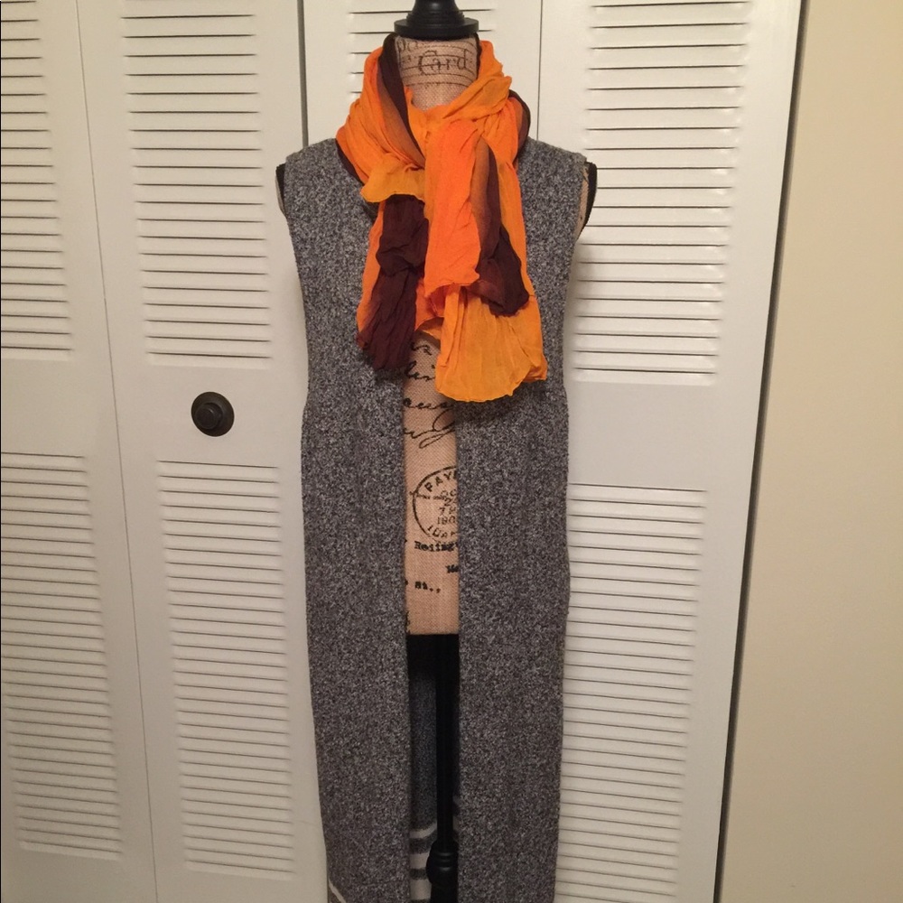 Gap Womens Gray Marled Duster Cotton Merino Wool L